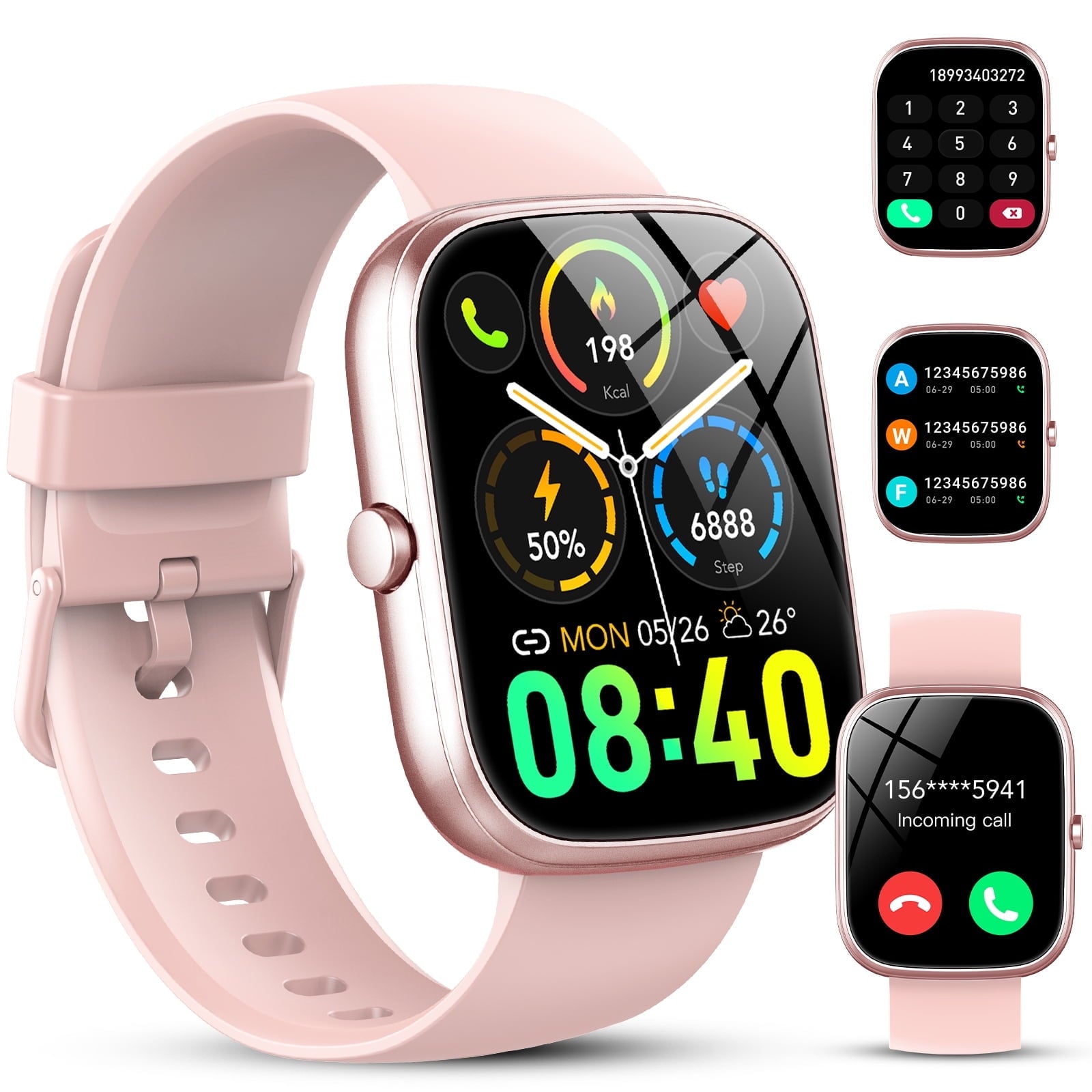 2026 NEW 1.91''HD Screen Smart Watch Compatible with Android and iPhone,Answer/Make Calls/100 Sports Modes/Message Reminder,IP68 Waterproof Fitness Tracker for Men Women, Gifts